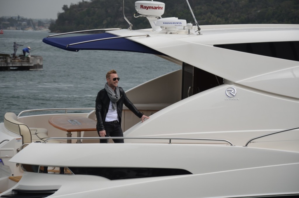 X Factor judge Ronan Keating takes his team out for a mentoring session on Sydney Harbour photo copyright Stephen Milne taken at  and featuring the  class