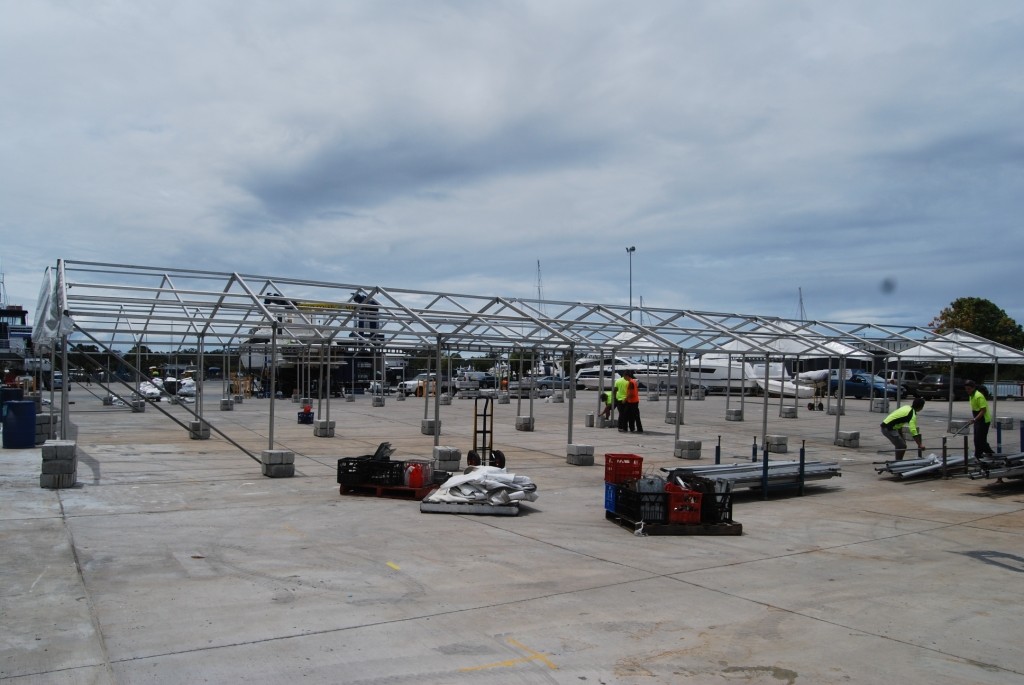 The framework is in place as the Expo site starts to take shape photo copyright Stephen Milne taken at  and featuring the  class