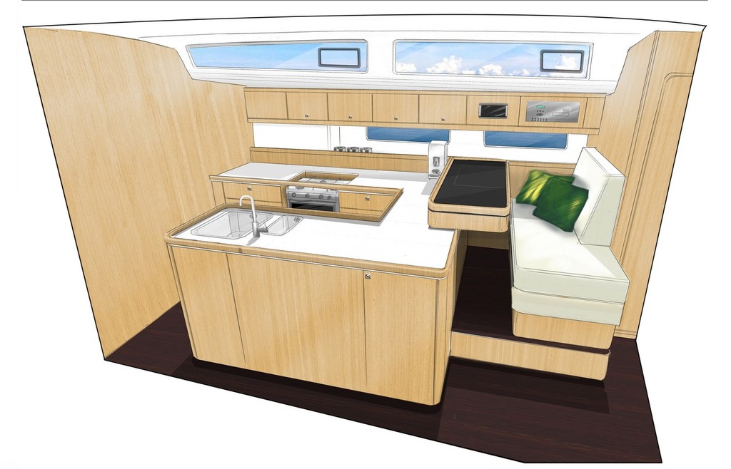 Galley area on the Bavaria CR56 photo copyright Bavaria Yachts Australia http://www.bavariasail.com.au taken at  and featuring the  class