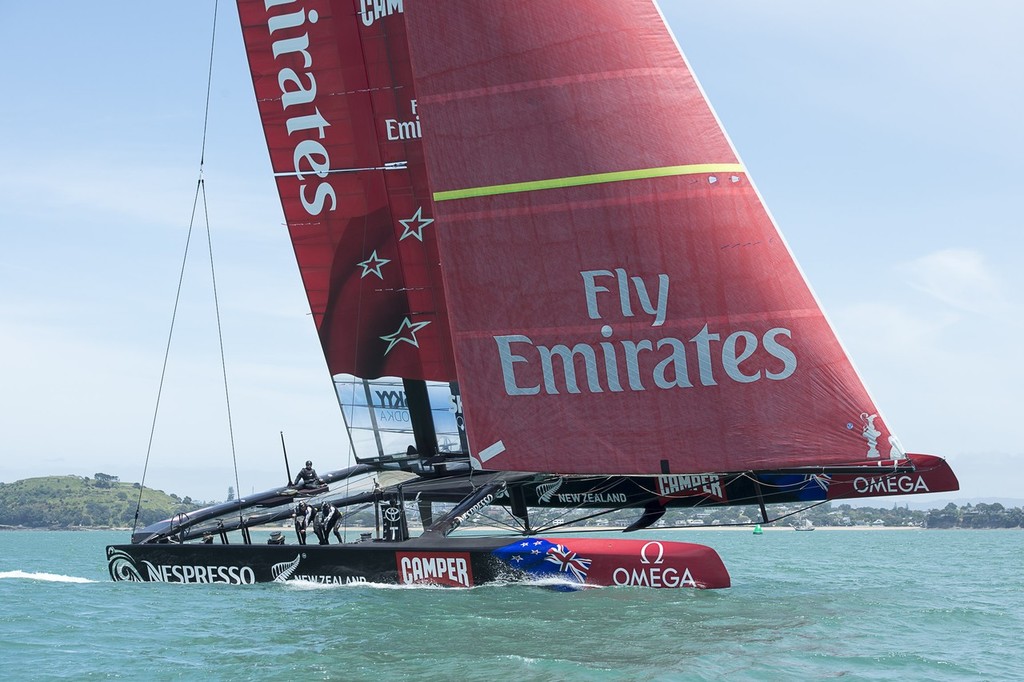 Emirates Team NZ racing in the Hauraki Gulf © Chris Cameron/ETNZ http://www.chriscameron.co.nz