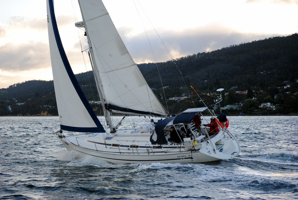 Fordplay, a Bavaria 38 was well protected against the weather. - Maria Island Race 2012 photo copyright Rob Cruse taken at  and featuring the  class