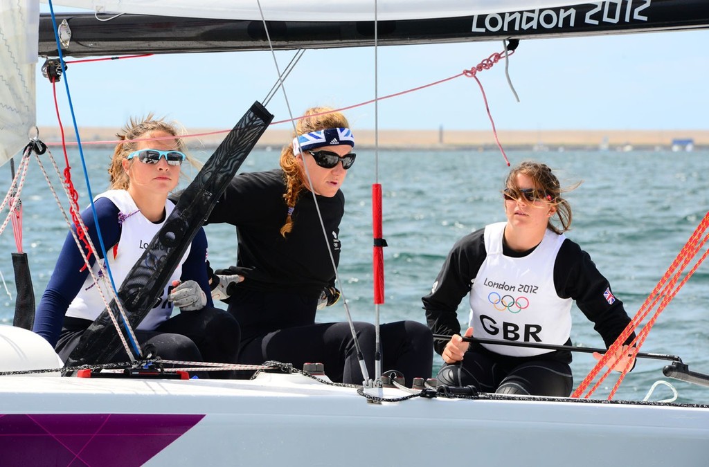GBR Womens Match Racing Team - London 2012 Olympic Sailing Competition Practice Day photo copyright Sail-World.com http://www.sail-world.com taken at  and featuring the  class