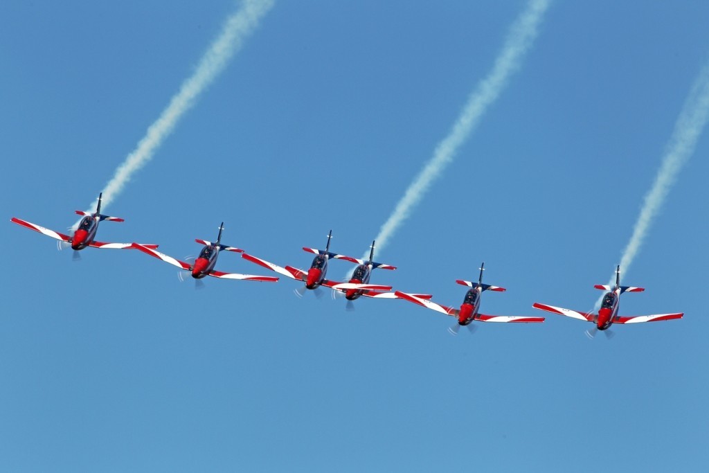 Reaching speeds of up to 600 kilometres per hour, the RAAF Roulettes will perform daily at the Gold Coast International Marine Expo © Stephen Milne