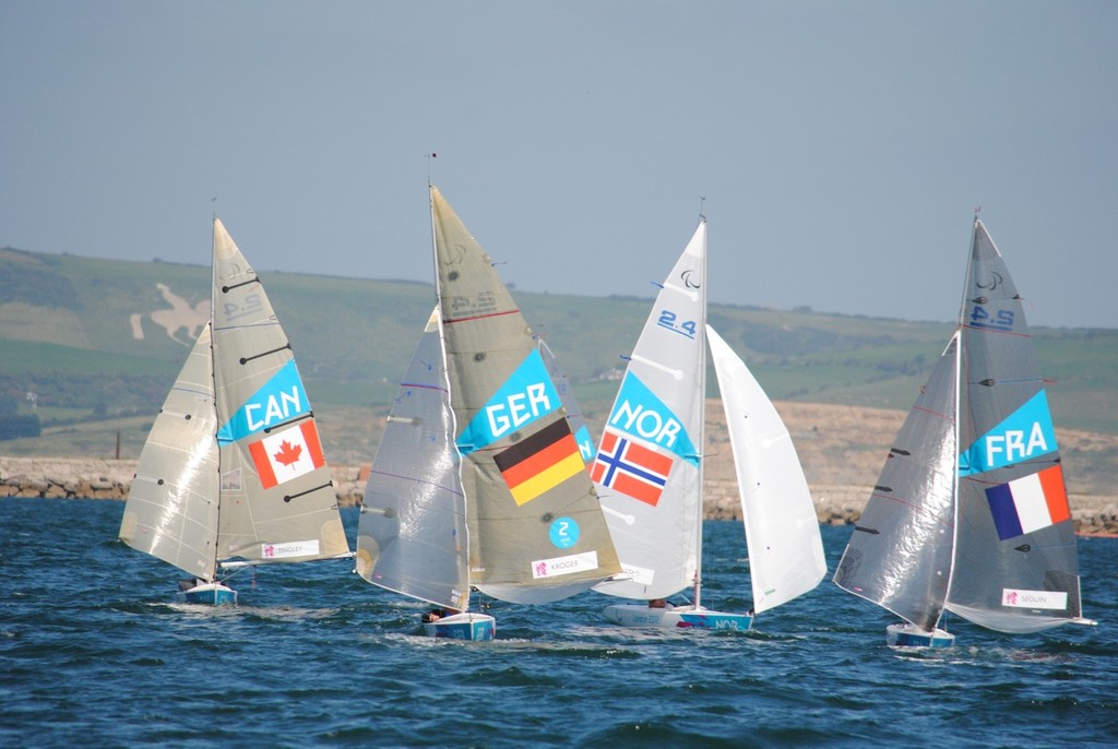 Day 5 of the 2012 Paralympics at Portland - 24mR with Weymouth bay as the backdrop photo copyright David Staley - IFDS  taken at  and featuring the  class