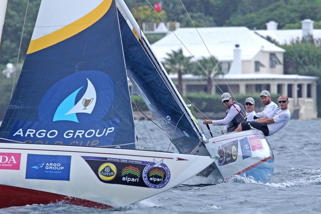 Stefan Lindberg (SWE) guages his approach to Taylor Canfield (USVI). - 2012 Argo Group Gold Cup photo copyright Charles Anderson/RBYC taken at  and featuring the  class