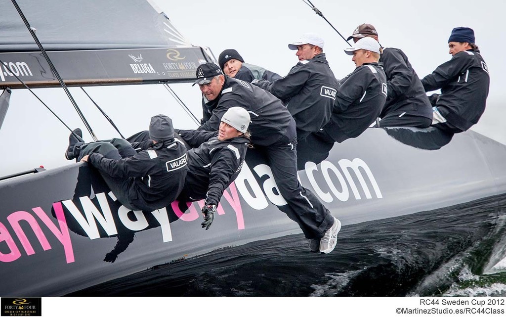 Crew onboard RUS7 - RC44 Sweden Cup 2012 photo copyright RC44 Class/MartinezStudio.es taken at  and featuring the  class