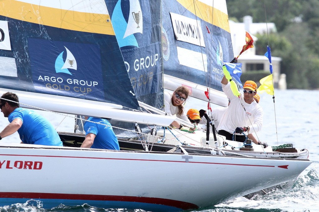 Team Monnin (SUI) protests against Adam Minoprio (NZ) but without success. - 2012 Argo Group Gold Cup © Charles Anderson/RBYC