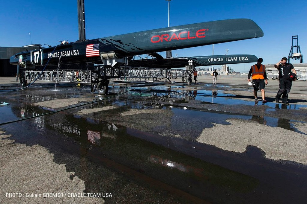 Oracle Team USA - Pier 80 Base, San Francisco photo copyright Guilain Grenier Oracle Team USA http://www.oracleteamusamedia.com/ taken at  and featuring the  class