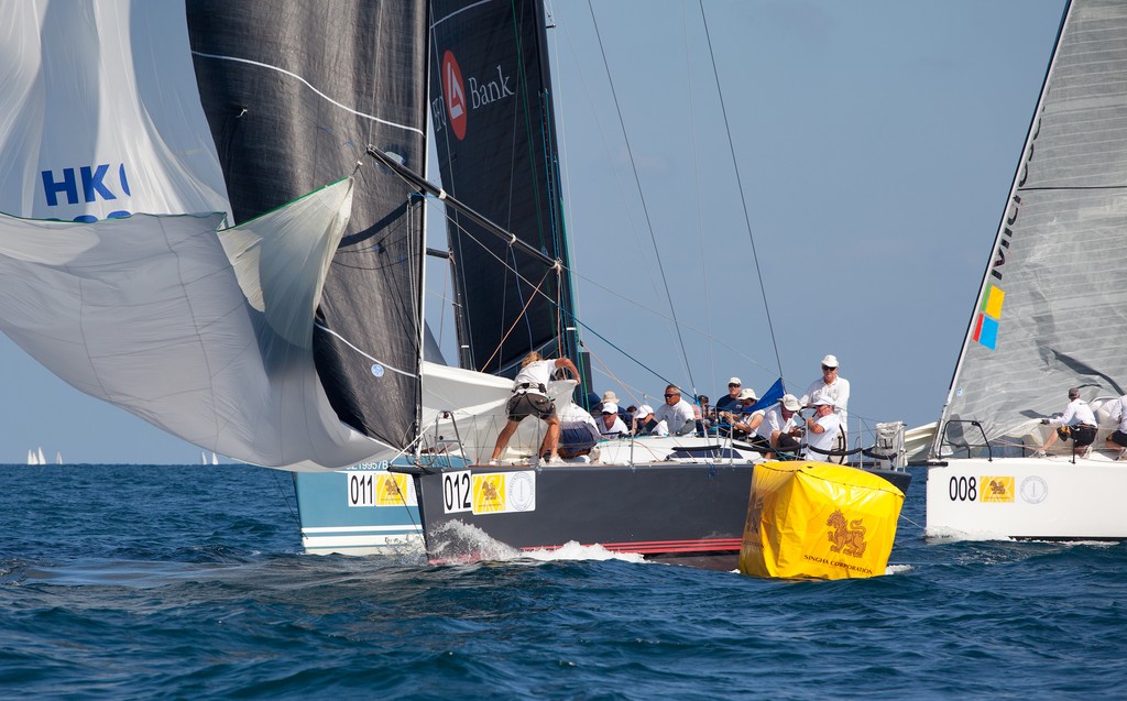 Phuket King's Cup 2012. Close mark rounding for EFG Bank Mandrake. photo copyright Guy Nowell taken at  and featuring the  class