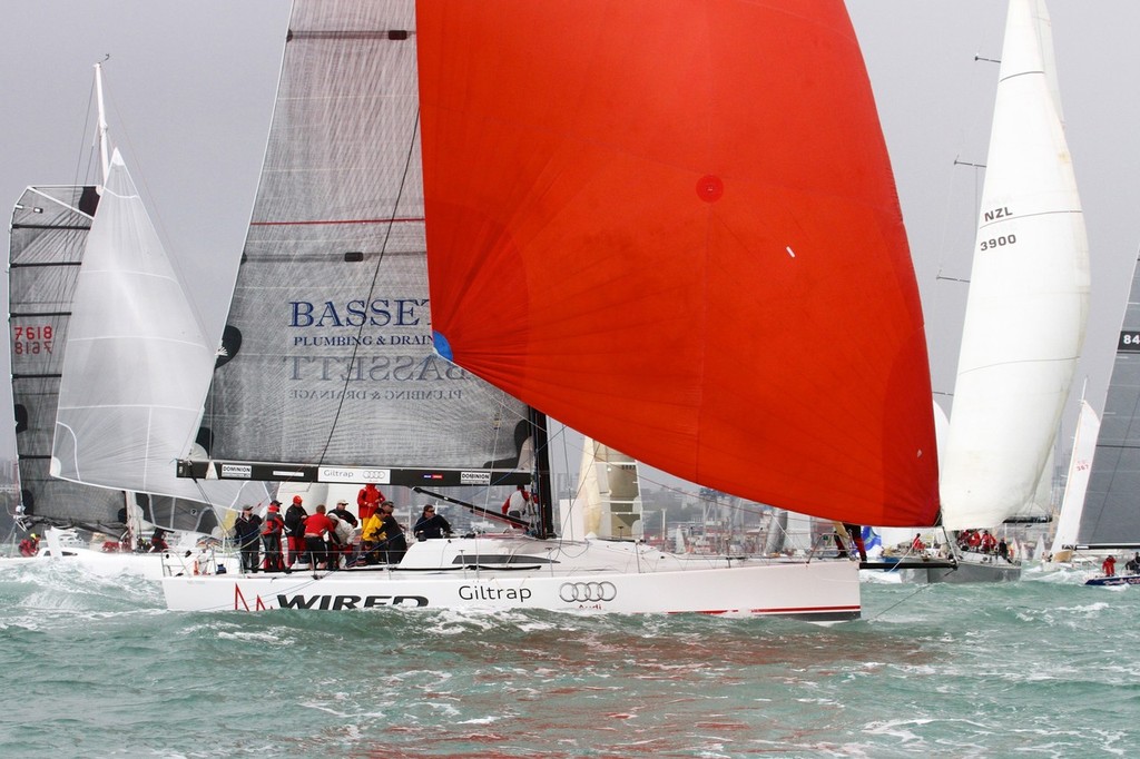2012 Coastal Classic Start - Wired crosses the fleet soon after the start © Richard Gladwell www.photosport.co.nz