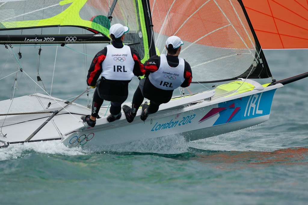 Ryan Seaton and Matt McGovern (IRL) competing in the Men’s Skiff (49er) event in The London 2012 Olympic Sailing Competition. © onEdition http://www.onEdition.com