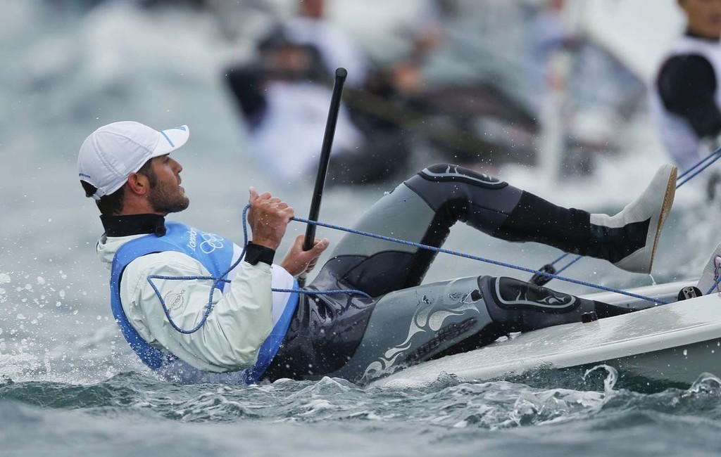 Pavlos Kontides (CYP) competing in The London 2012 Olympic Sailing Competition. © onEdition http://www.onEdition.com