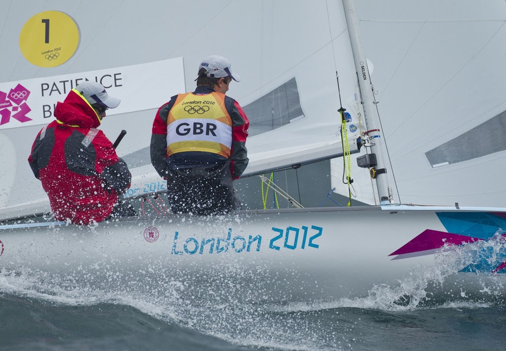 Luke Patience and Stuart Bithell (GBR) competing in the Men’s Two Person Dinghy (470) event in The London 2012 Olympic Sailing Competition. © onEdition http://www.onEdition.com