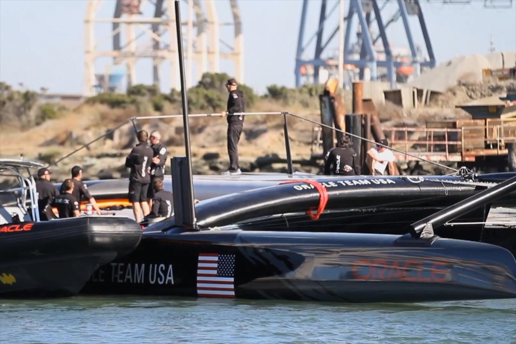 Oracle Team USA floating in San Francisco photo copyright SW taken at  and featuring the  class