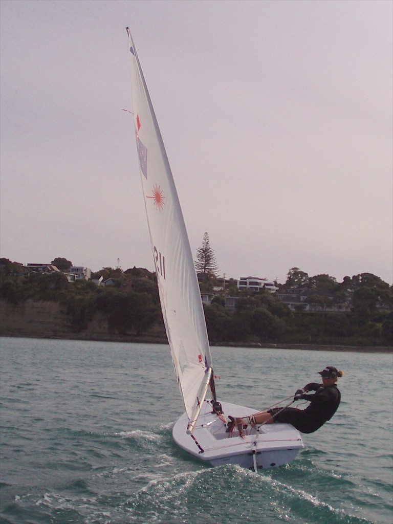A CSpar carbon spar being tested in a Laser during development in New Zealand in 2012 The spars work well with licenced and unlicenced alt-Laser sails photo copyright SW taken at  and featuring the  class
