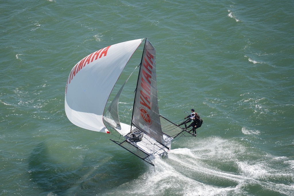 Yamaha by Christophe Favreau - North Sails 12 & 18ft Skiff Auckland Champs photo copyright John Little taken at  and featuring the  class