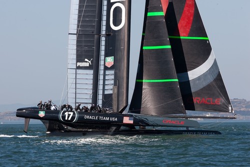 AC72 Oracle Team USA, USA-17’s platform twist will need to be addressed for sustained foiling © ACEA - Photo Gilles Martin-Raget http://photo.americascup.com/
