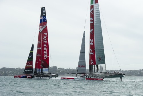 Observation is done of straight line and two boat sessions between Emirates Team NZ and Luna Rossa © Chris Cameron/ETNZ http://www.chriscameron.co.nz