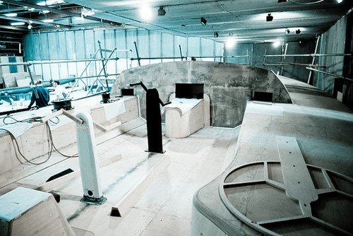 A mock up deck constructed from plywood being used by experts to position deck hardware on the new Volvo 65-feet one design at Multiplast, France. © Volvo Ocean Race http://www.volvooceanrace.com