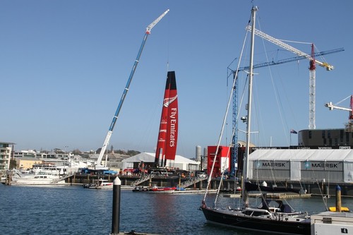 If Emirates Team NZ and Luna Rossa stay together, they will have to share crane facilities for their AC72’s  © Richard Gladwell www.photosport.co.nz