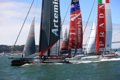 Three of the Challengers for the 34th America’s Cup World Series San Francisco  © ACEA - Photo Gilles Martin-Raget http://photo.americascup.com/