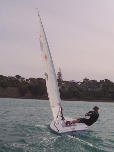 A CSpar carbon Laser mast being tested in New Zealand. The spars work well with licenced and unlicenced Laser sails © SW