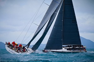Loki forced to drop below three starboard tacked racers as she searched for her own direction - AUDI HAMILTON ISLAND RACE WEEK 2012 photography by Craig Greenhill/Saltwater Images - Audi Hamilton Island Race Week 2012 day 3. photo copyright Craig Greenhill / Saltwater Images http://www.saltwaterimages.com.au taken at  and featuring the  class