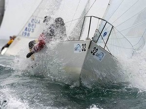 Upwind in heavy air - 2012 J/24 Worlds photo copyright Katie Nicoll taken at  and featuring the  class