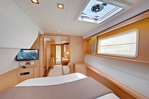 The Owner's hull - from bed to head. photo copyright Nicolas Claris taken at  and featuring the  class