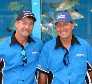 Brett and Cookie from the Yamaha Supertank Travelling Fishing Show photo copyright Stephen Milne taken at  and featuring the  class
