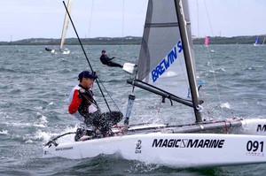 A-Class World Champion Steve Brewin at Sail Sydney 2011 photo copyright Mainsheet Media taken at  and featuring the  class