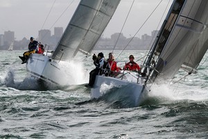 Huge winds and significant swells abated before the start. Good for all. - Helly Hansen Winter Series photo copyright  Alex McKinnon Photography http://www.alexmckinnonphotography.com taken at  and featuring the  class