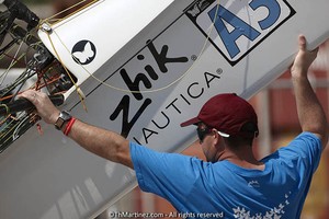 12_17067  ©Th.Martinez/Sea&Co.  CAMPIONE DEL GARDA - ITALY . 21 August  2012 . 
2012 ZHIK NAUTICA MOTH WORLDS. Day 2.
-, A3-Frederic Poizivara (FRA3122) photo copyright Th Martinez.com http://www.thmartinez.com taken at  and featuring the  class