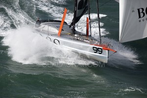 Aerial photo-shoot of the IMOCA Open 60 Alex Thomson Racing Hugo Boss during a training session before the Vendée Globe in the English Channel.
The Vendée Globe is a round-the-world single-handed yacht race, sailed non-stop and without assistance. photo copyright Christophe Launay taken at  and featuring the  class