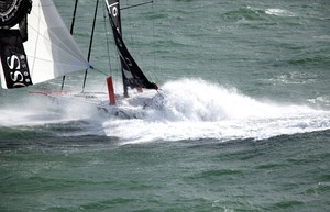 Alex Thomson Racing sailing Hugo Boss during a training session before the Vendée Globe in the English Channel. photo copyright Christophe Launay taken at  and featuring the  class