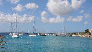 Sailing boats on moorings in Bonaire, Caribbean.  60 have been installed to protect the sea floor photo copyright  SW taken at  and featuring the  class