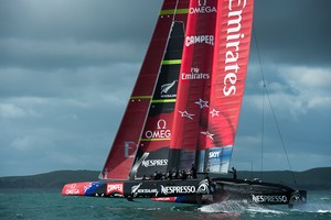 Emirates Team NZ AC72 sailing on the Hauraki Gulf, Auckland NZ September 6, 2012 photo copyright Chris Cameron/ETNZ http://www.chriscameron.co.nz taken at  and featuring the  class