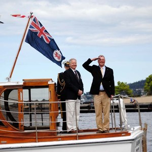 The Governor of Tasmania, Peter Underwood AC, takes the salute at last season's Opening Day photo copyright  Andrea Francolini Photography http://www.afrancolini.com/ taken at  and featuring the  class