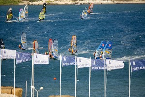 Epic slalom action - PWA Pegasus Airlines World Cup 2012 photo copyright  John Carter / PWA http://www.pwaworldtour.com taken at  and featuring the  class