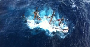 HMS Bounty in her death throes photo copyright  SW taken at  and featuring the  class