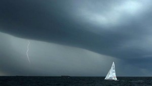 Lightning storm and sailing boat photo copyright  SW taken at  and featuring the  class