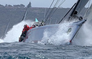 Wild Oats XI punches out to sea - Rolex Sydney Hobart Race 2012 photo copyright Crosbie Lorimer http://www.crosbielorimer.com taken at  and featuring the  class