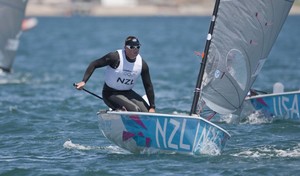 Dan Slater (NZL) competing today, 29.07.12, in the Men&rsquo;s One Person Dinghy - heavy (Finn) event in The London 2012 Olympic Sailing Competition.
 photo copyright onEdition http://www.onEdition.com taken at  and featuring the  class