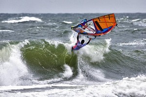 Traversa hits the section - 2012 PWA Sylt World CUp photo copyright  John Carter / PWA http://www.pwaworldtour.com taken at  and featuring the  class