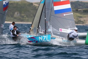 NZL and Postma, Finn Class - London 2012 Olympic Sailing Competition photo copyright Francois Richard taken at  and featuring the  class