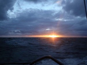 Sunset view from on board Hugo Boss - 2012 Vendee Globe photo copyright Alex Thomson / Hugo Boss / Vendée Globe http://www.vendeeglobe.org/ taken at  and featuring the  class