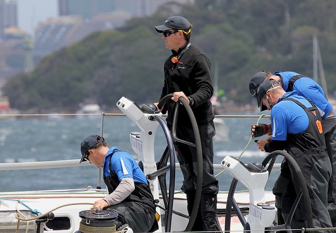 Mark Bradford and the afterguard on Black Jack(RP66) hard at work - Rolex Sydney Hobart Yacht Race ©  John Curnow