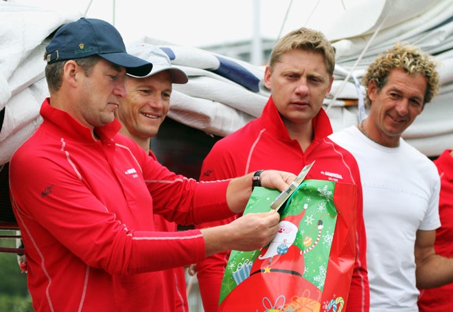 Lithuania’s Simonas Steponavicius examined each and every gift and definitely understood their purpose. - Rolex Sydney Hobart Yacht Race ©  John Curnow