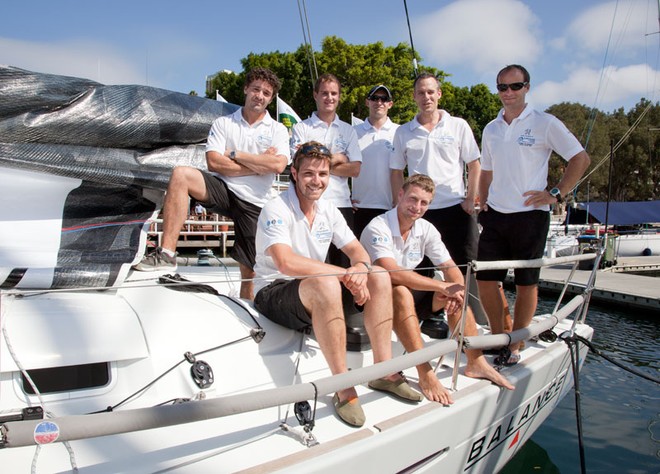 The crew from Peugeot Surfrider after a training session. - Rolex Sydney Hobart Yacht Race ©  Alex McKinnon Photography http://www.alexmckinnonphotography.com