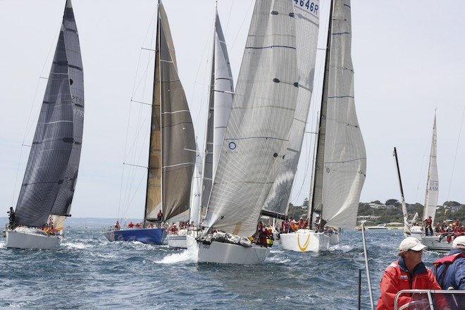 Some were caught out at the start - Ocean Race of Victoria (ORCV) Tassie Trio 2012 © Teri Dodds http://www.teridodds.com